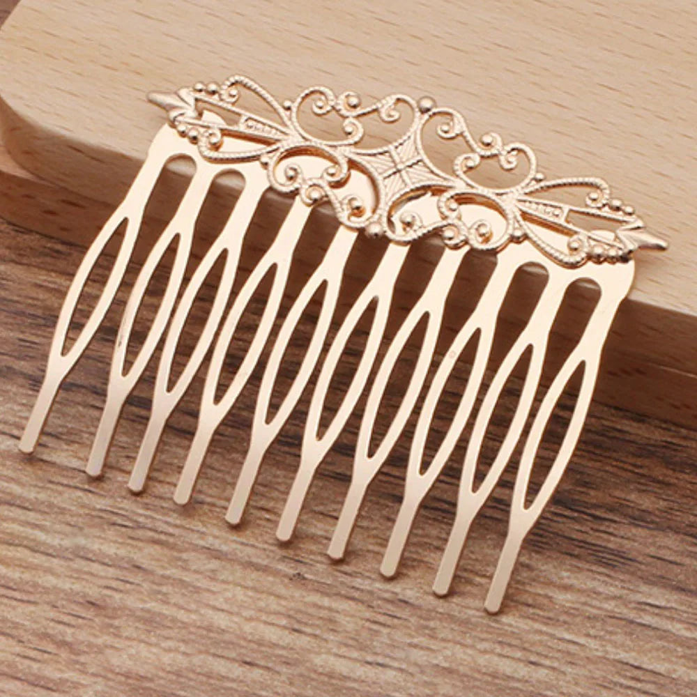 REGELIN Vintage Copper Hair Combs - 10 Teeth Flower Hairpins & Clips KC
