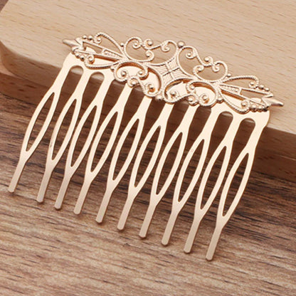 REGELIN Vintage Copper Hair Combs - 10 Teeth Flower Hairpins & Clips KC