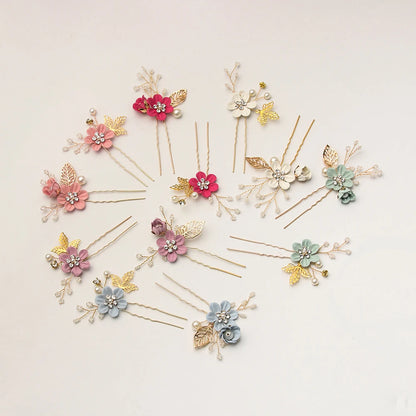 Luxury Crystal Crown Hair Combs - Elegant Bridal Clips with Leaf Design