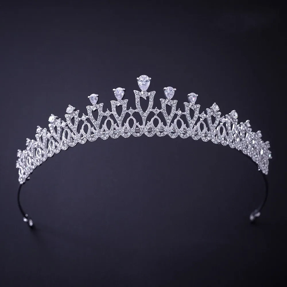 Silver Crystal Rhinestone Bridal Tiara - Top-Rated Wedding Hair Accessory Style A