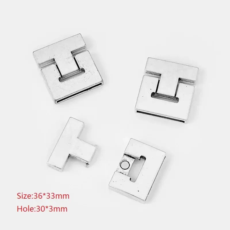3 Sets Alloy Flat Magnetic Clasp Connectors for DIY Jewelry Making Style 12