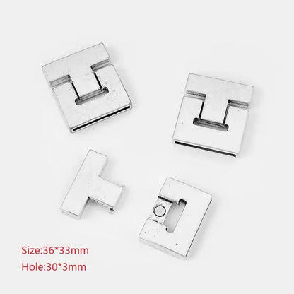 3 Sets Alloy Flat Magnetic Clasp Connectors for DIY Jewelry Making Style 12