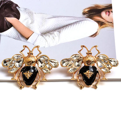 Trendy Crystal Animal Drop Earrings for Women - High-Quality Fashion Jewelry with Rhinestone Accents