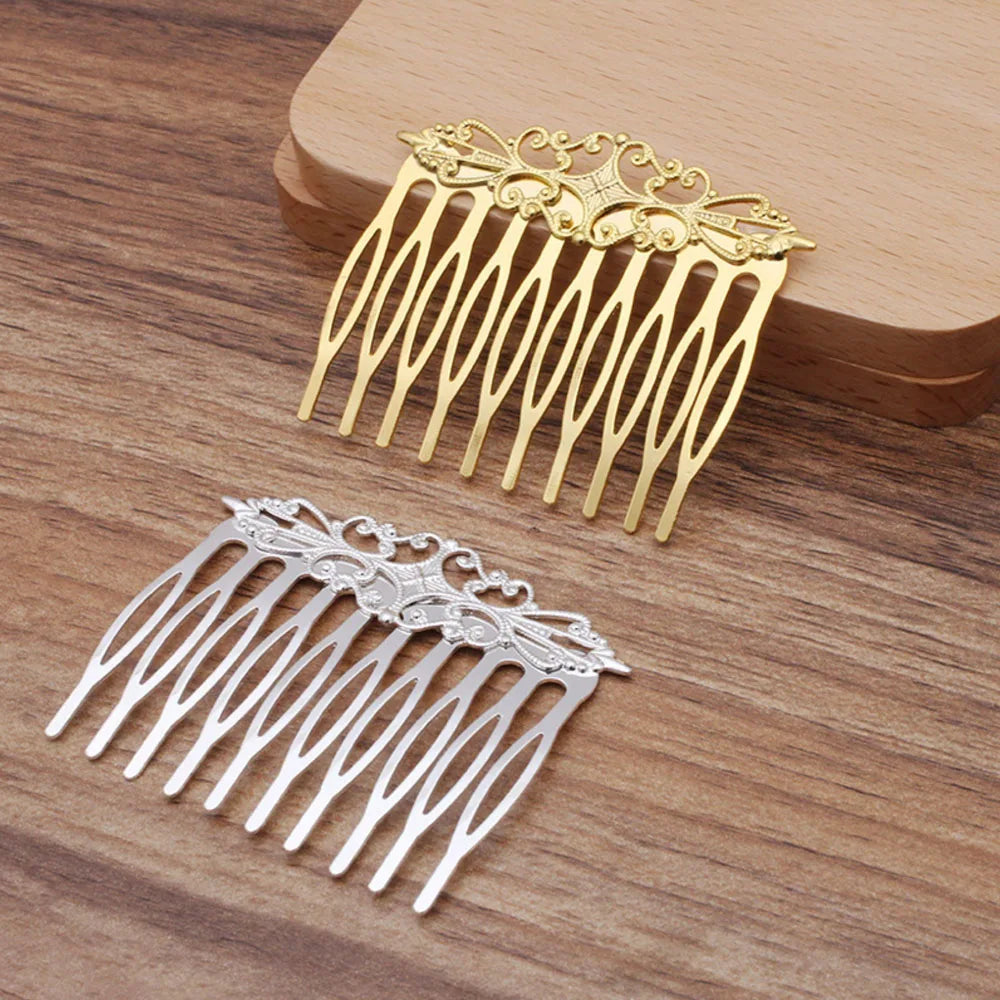 REGELIN Vintage Copper Hair Combs - 10 Teeth Flower Hairpins & Clips