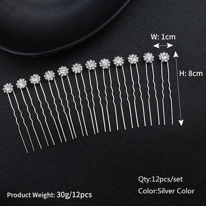 Miallo Bridal Hair Accessories - Top-Rated Rhinestone & Pearl Hair Pins for Brides Silver HS3841S