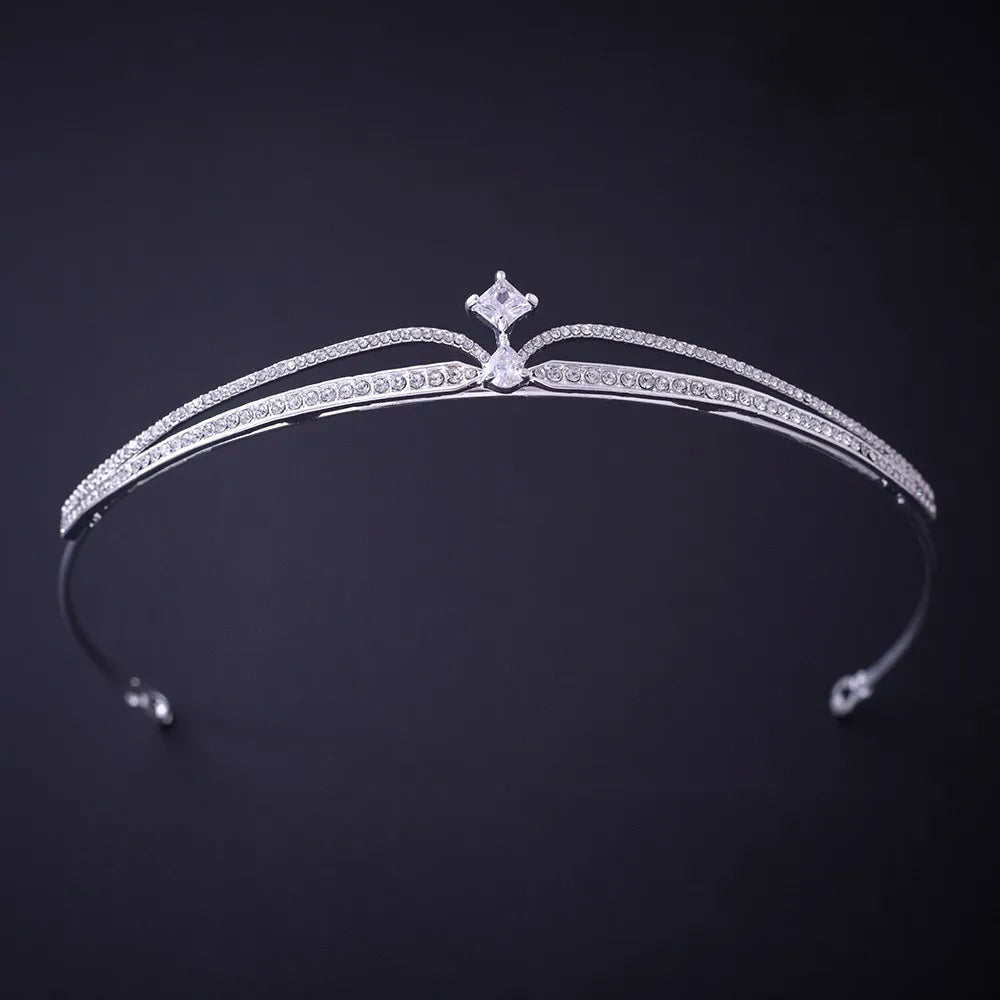 Silver Crystal Rhinestone Bridal Tiara - Top-Rated Wedding Hair Accessory Style B