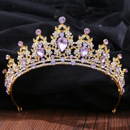 Elegant Lilac Rhinestone Bridal Tiara for Wedding and Special Occasions
