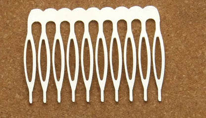 Rhodium & Bronze Gold Bridal Hairpins - 10pcs Wedding Hair Combs for Stunning Styles 10teeth Rhodium