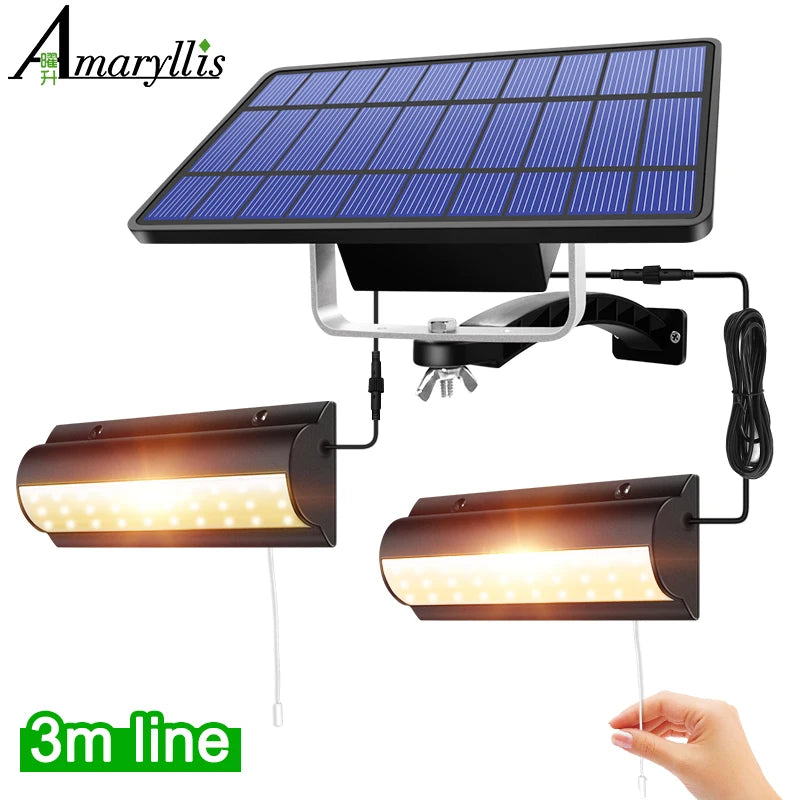 Upgraded Solar Pendant Lights Indoor Outdoor Auto On Off Lamp