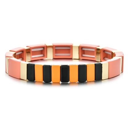 Rainbow Boho Enamel Stretch Bracelets for Women - Handmade Unisex Fashion Bangles by ZMZY