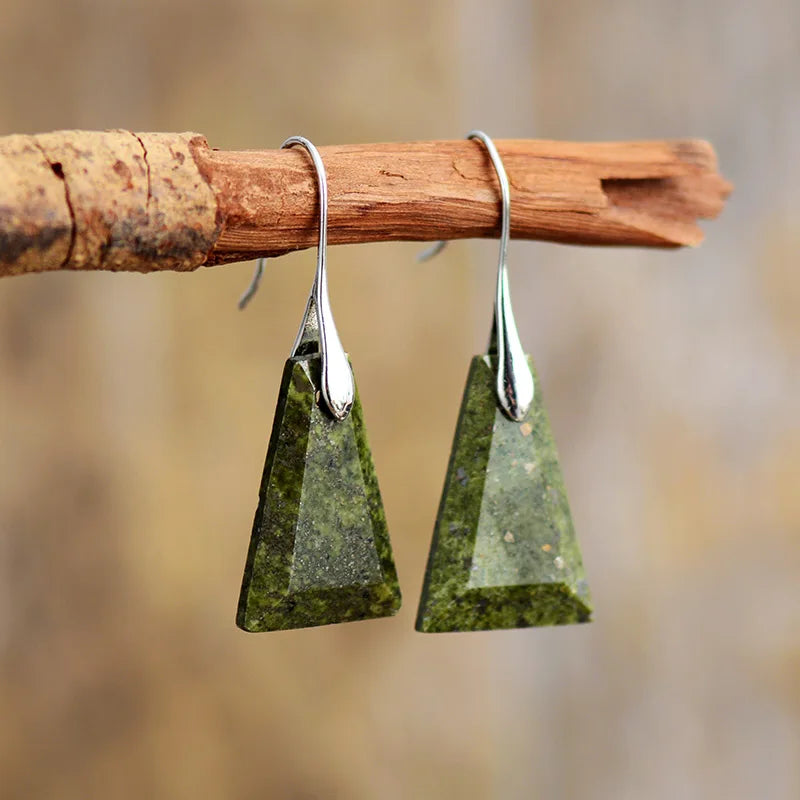 Lapis Lazuli Trapezoid Drop Earrings for Women 2023 Elegant Bold Fashion Jewelry Valentine's Day Gift