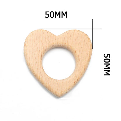 Natural Beech Wood Baby Teethers Set in Animal Shapes - Tortoise, Koala, Whale, Turtle - Food Grade Newborn Toys