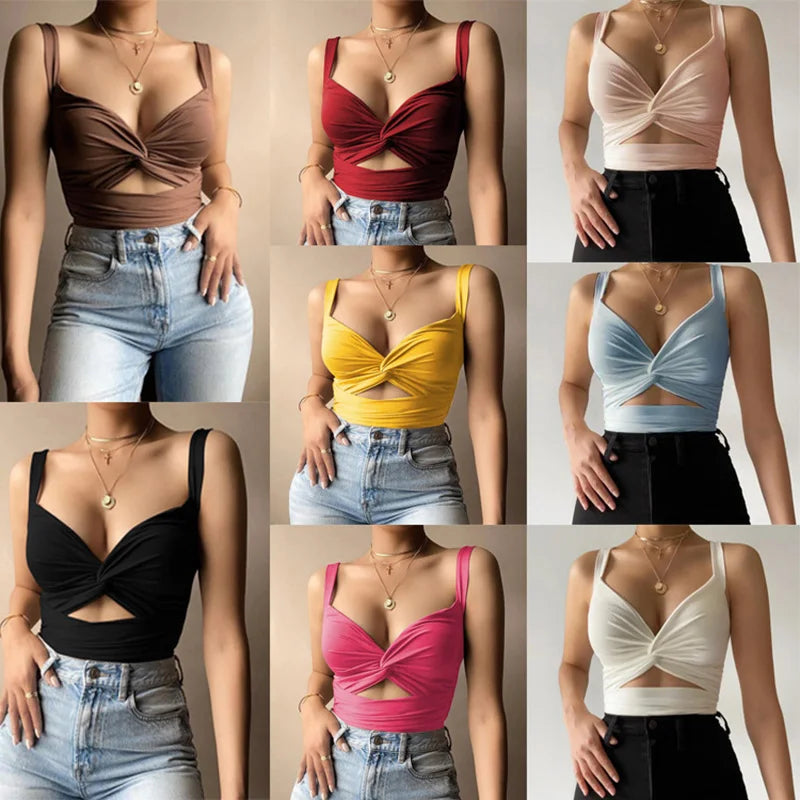 Sexy Sleeveless Crop Tank Top For Women Black White