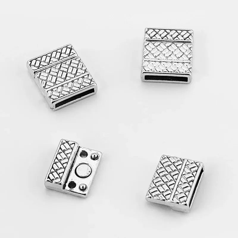 3 Sets Alloy Flat Magnetic Clasp Connectors for DIY Jewelry Making