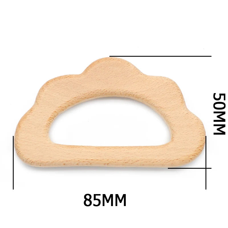 Natural Beech Wood Baby Teethers Set in Animal Shapes - Tortoise, Koala, Whale, Turtle - Food Grade Newborn Toys