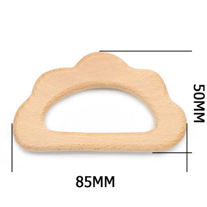 Natural Beech Wood Baby Teethers Set in Animal Shapes - Tortoise, Koala, Whale, Turtle - Food Grade Newborn Toys