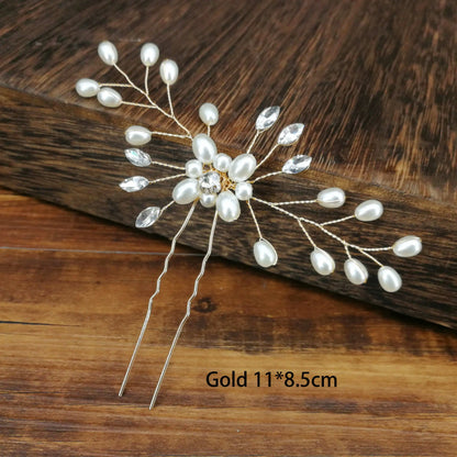Elegant Pearl Bridal Hair Pin U-Shaped Barrette Clip for Wedding and Party Styles