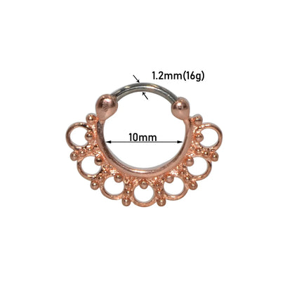 Surgical Steel Indian Nose Septum Ring with Crystal Gem for Women