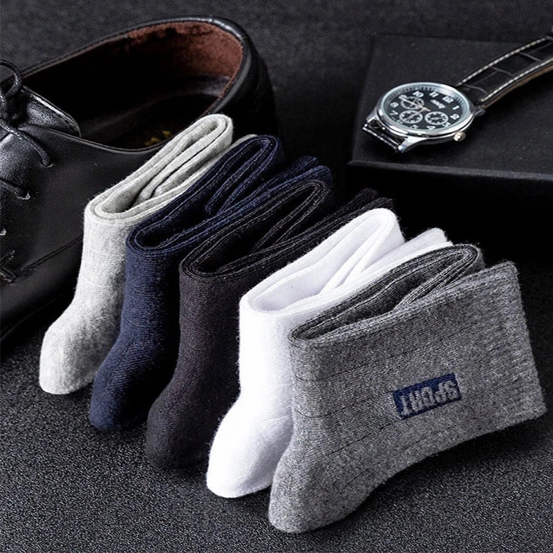 20 Pairs Men’s Cotton Breathable Crew Socks Sweat Absorbent Deodorant Business Casual Socks Gift Set