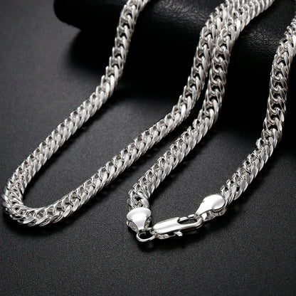Men's Classic 925 Sterling Silver Figaro Chain Necklace 24 Inch