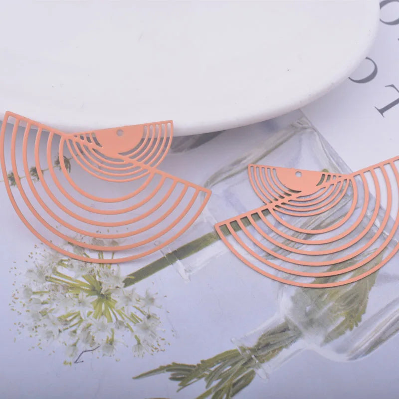 Elegant Brass Fan-Shaped Charms Set for DIY Jewelry Creations 30 Pieces