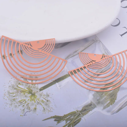 Elegant Brass Fan-Shaped Charms Set for DIY Jewelry Creations 30 Pieces