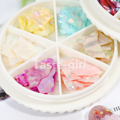 Vibrant 3D Abalone Shell Nail Art Decoration Set for DIY Beauty Salon Creations