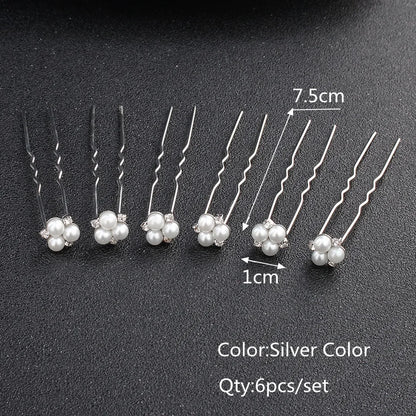 Miallo Bridal Hair Accessories - Top-Rated Rhinestone & Pearl Hair Pins for Brides Silver HSJ3281S