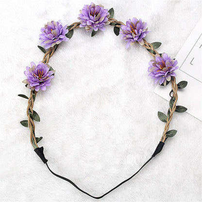 Elegant Floral Wedding Headband Wreath for Women - Bride Flower Crown Party Hair Accessory