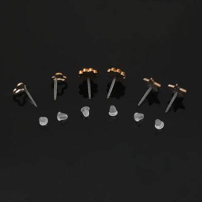 36 Pairs Women's Anti Allergic Stud Earrings Set with Random Styles Including Stars Bows Hearts and Flowers in Gold Color