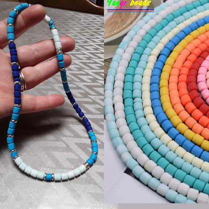 Vibrant Polymer Clay Tube Spacer Beads for DIY Jewelry and Bracelets