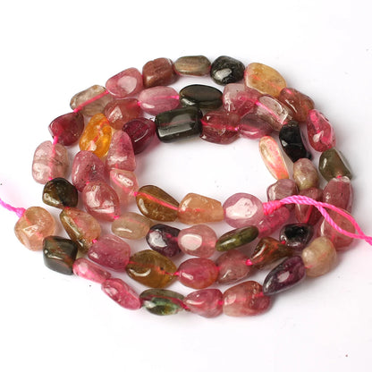 Vibrant Mixed Color Irregular Gemstone Beads for DIY Jewelry Crafting 15-Inch Strand