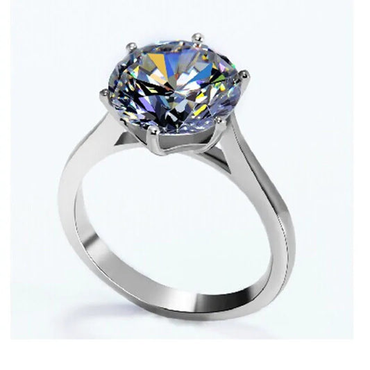 Real 100 Percent 925 Sterling Silver Diamond Engagement Wedding Band Ring Set for Women