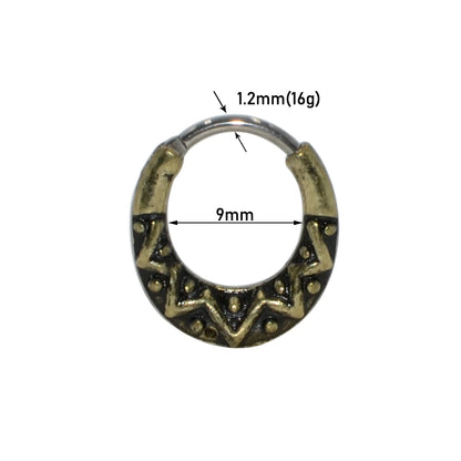 Surgical Steel Indian Nose Septum Ring with Crystal Gem for Women