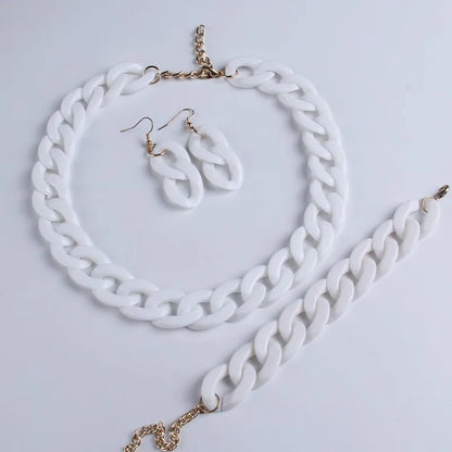 FishSheep Bohemian Candy Color Choker Necklace and Earrings Set for Women 2022 Fashion Jewelry