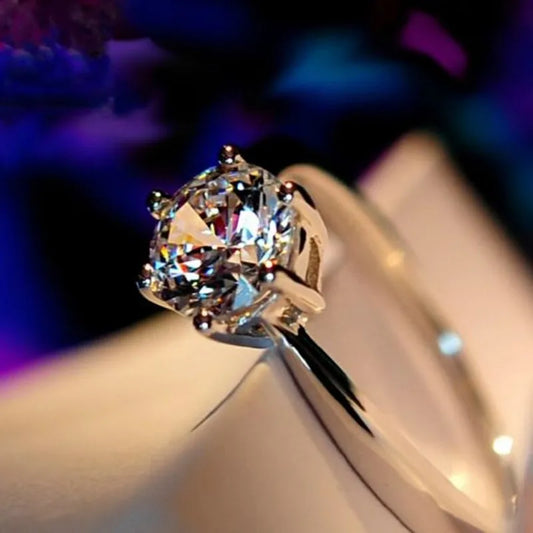 Real 100 Percent 925 Sterling Silver Diamond Engagement Wedding Ring Set for Women