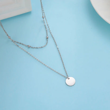Skyrim Korean Fashion Round Pendant Beads Choker Necklace for Women Double Layer Minimalist Streetwear Jewelry