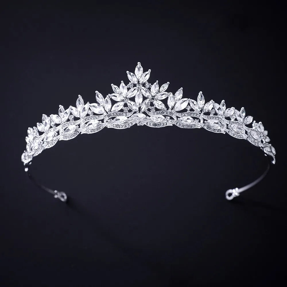 Silver Crystal Rhinestone Bridal Tiara - Top-Rated Wedding Hair Accessory Style K