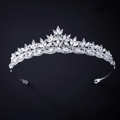 Silver Crystal Rhinestone Bridal Tiara - Top-Rated Wedding Hair Accessory Style K