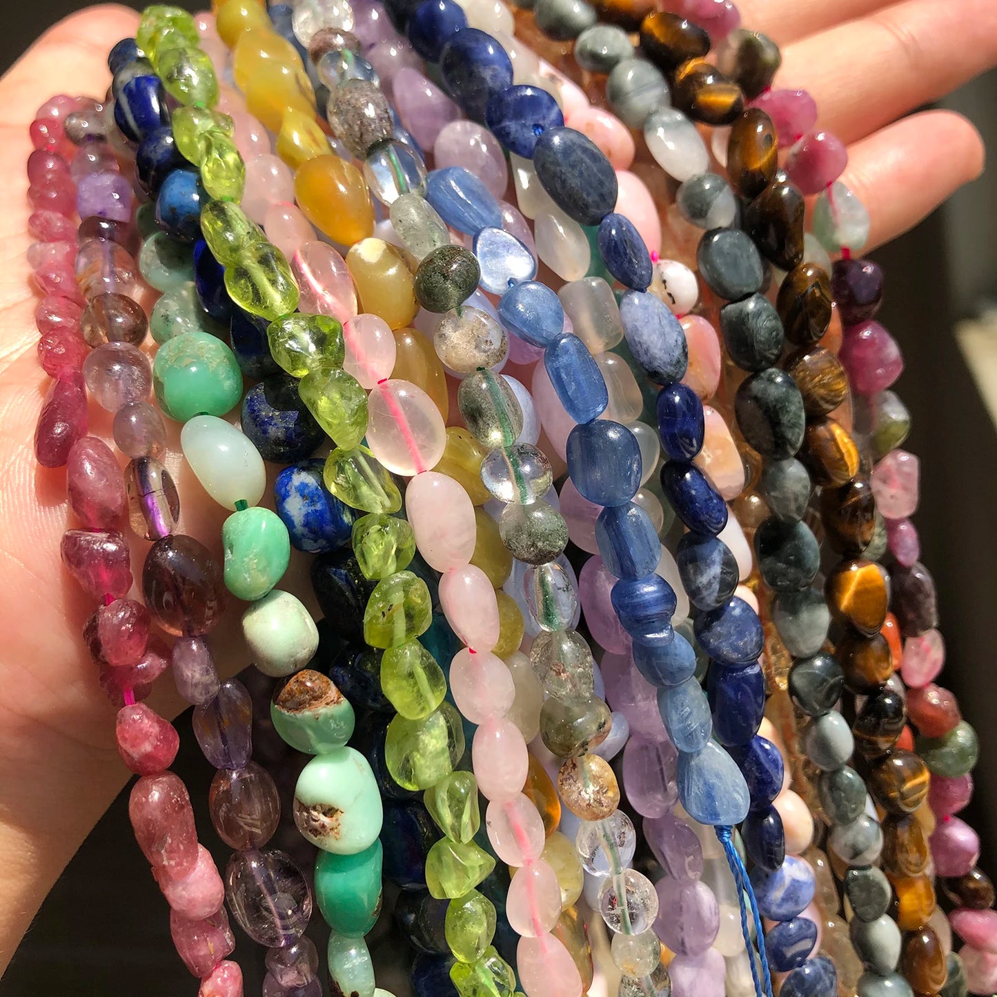 Vibrant Mixed Color Irregular Gemstone Beads for DIY Jewelry Crafting 15-Inch Strand