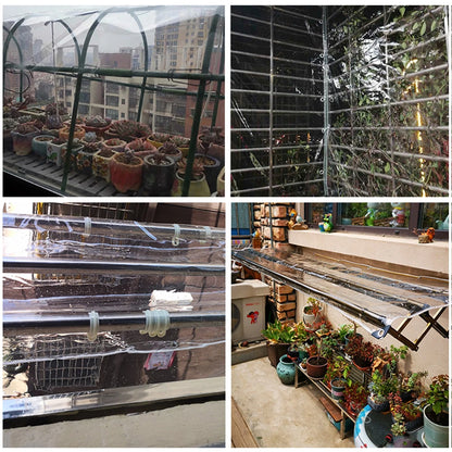 Waterproof Transparent PVC Tarpaulin With Eyelets Weatherproof Foldable Rain Cover For Garden Furniture Plants And Greenhouse 0.39mm Thickness