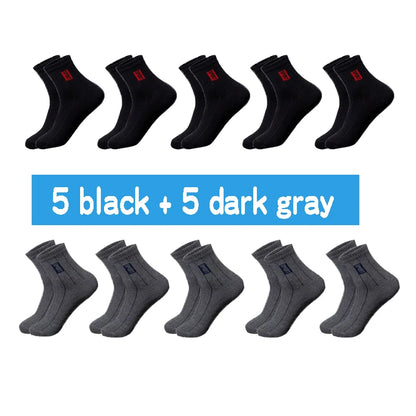 20 Pairs Men’s Cotton Breathable Crew Socks Sweat Absorbent Deodorant Business Casual Socks Gift Set