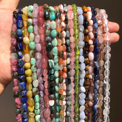 Vibrant Mixed Color Irregular Gemstone Beads for DIY Jewelry Crafting 15-Inch Strand