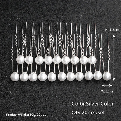 Miallo Bridal Hair Accessories - Top-Rated Rhinestone & Pearl Hair Pins for Brides Silver HS5837