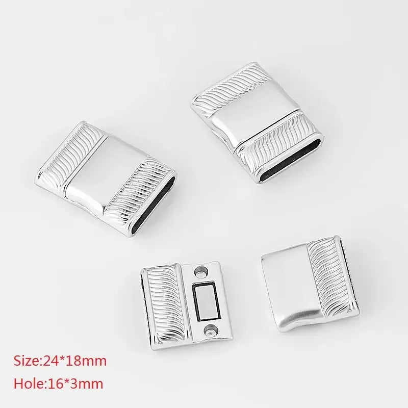 3 Sets Alloy Flat Magnetic Clasp Connectors for DIY Jewelry Making Style 22