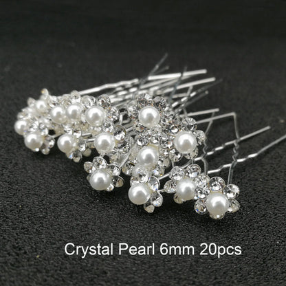 Elegant Bridal Rhinestone Hair Pins with Pearls for Wedding and Party