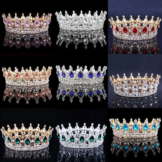Elegant Royal Pink Crystal Bridal Tiara Crown for Weddings and Pageants