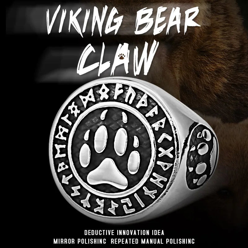 Odin's Raven Viking Rings Set for Men - Norse Mythology Wolf Totem Jewelry