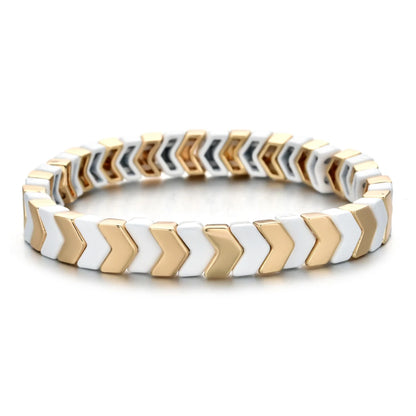 Rainbow Boho Enamel Stretch Bracelets for Women - Handmade Unisex Fashion Bangles by ZMZY