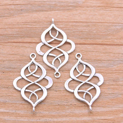 Vintage Zinc Alloy Hollow Number 8 Connectors for DIY Jewelry Crafts, 50 Pieces